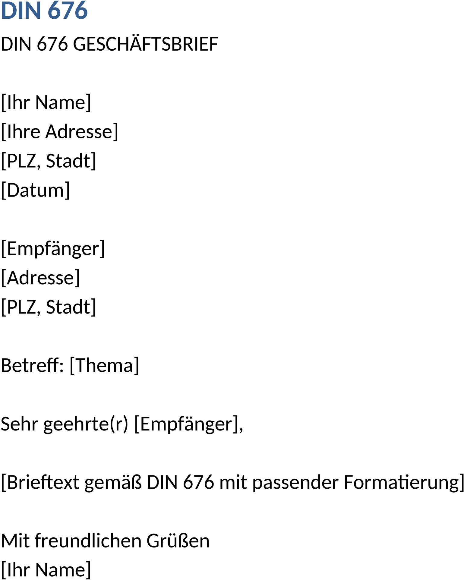 DIN 676 Word-Dokument