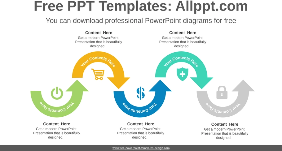 doughnut-arrow-diagramm-powerpoint-vorlage