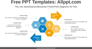 drei-sechseckige-symmetrische-powerpoint-diagramme
