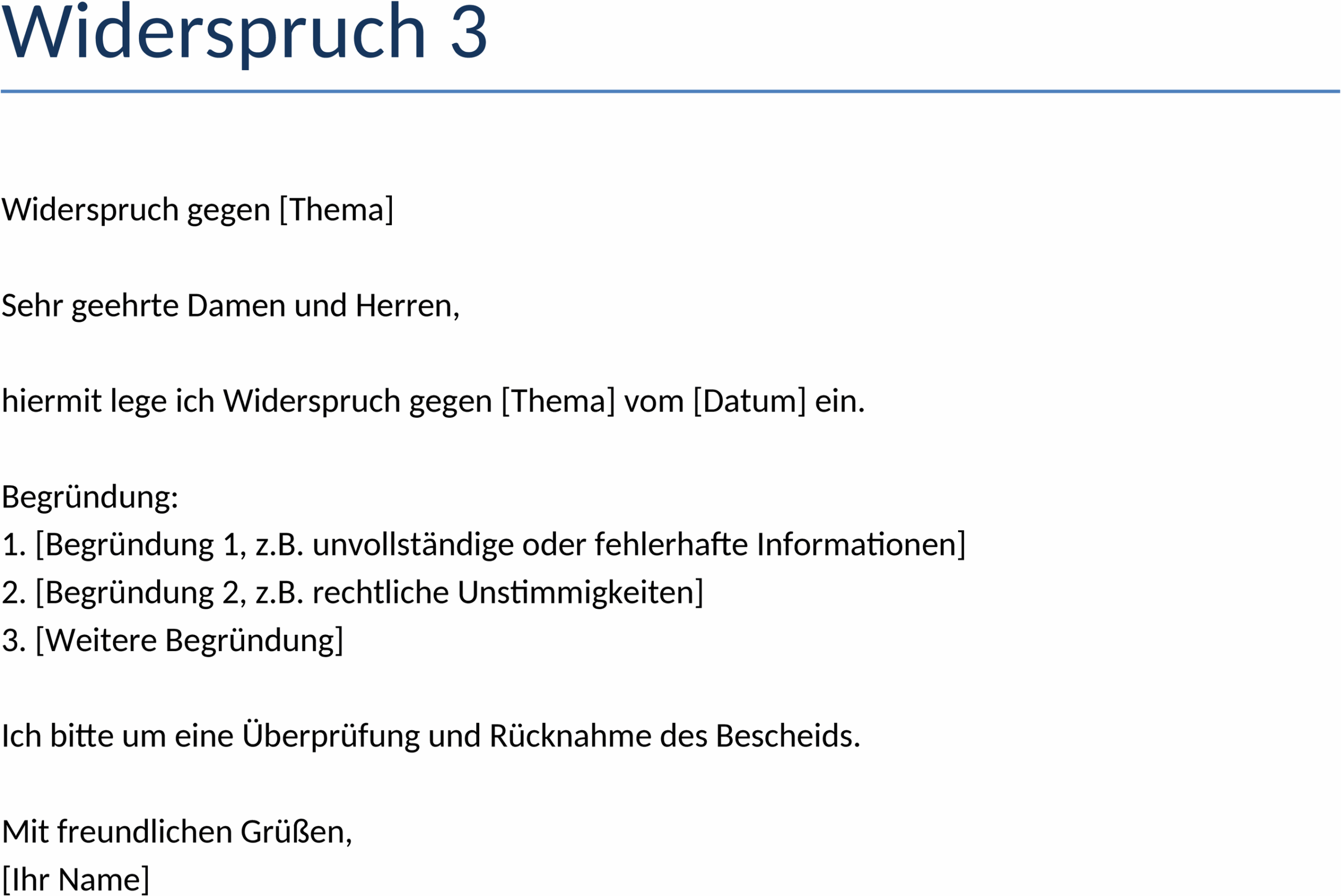 Effektives Widerspruchsschreiben – Word-Dokument