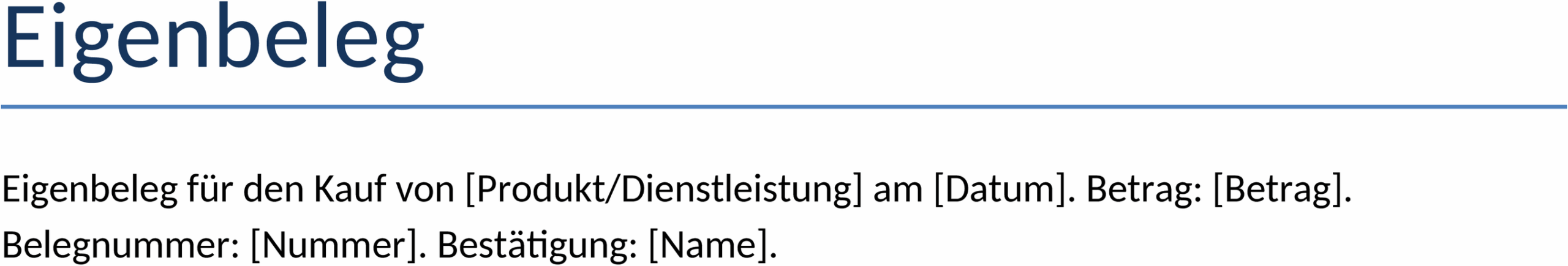 Eigenbeleg Word-Vorlage für Buchhaltung