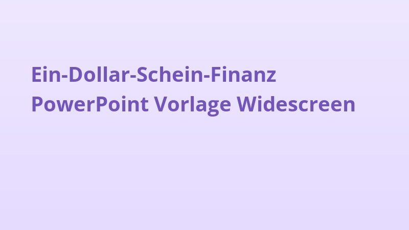 Ein-Dollar-Schein-Finanz PowerPoint Vorlage Widescreen