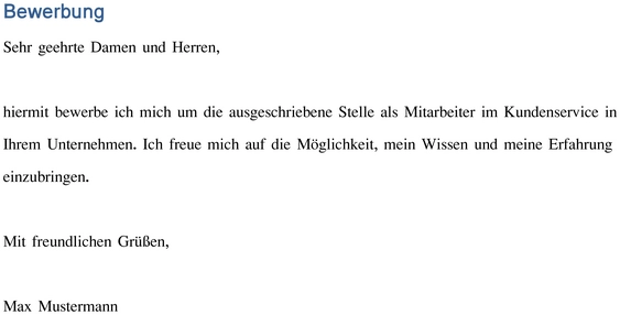 einfache-bewerbungsvorlage-fuer-kundenservice