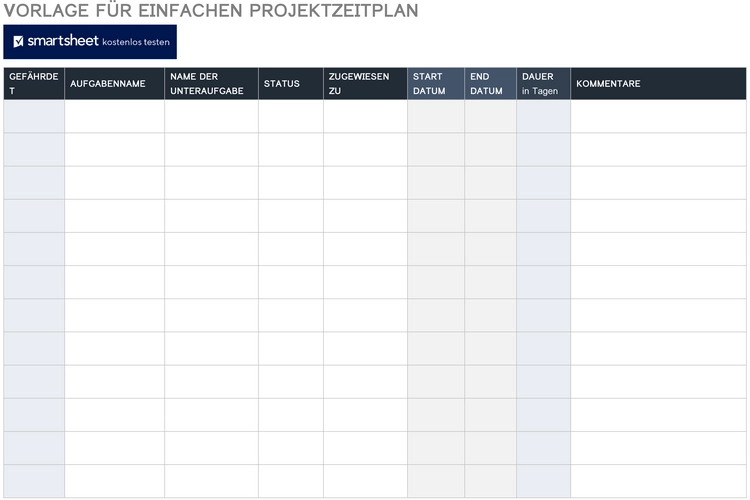 einfache-projektzeitplan-vorlage