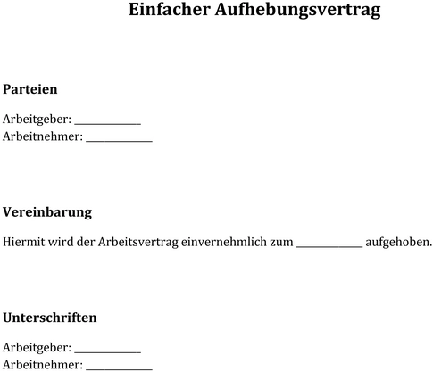 einfacher-aufhebungsvertrag-aufloesung-dokument