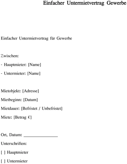 einfacher-untermietvertrag-gewerbe