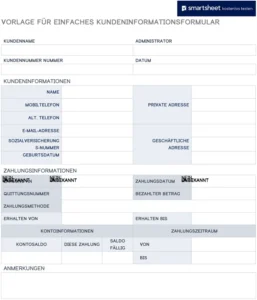 einfaches-kundeninformationsformular-vorlage