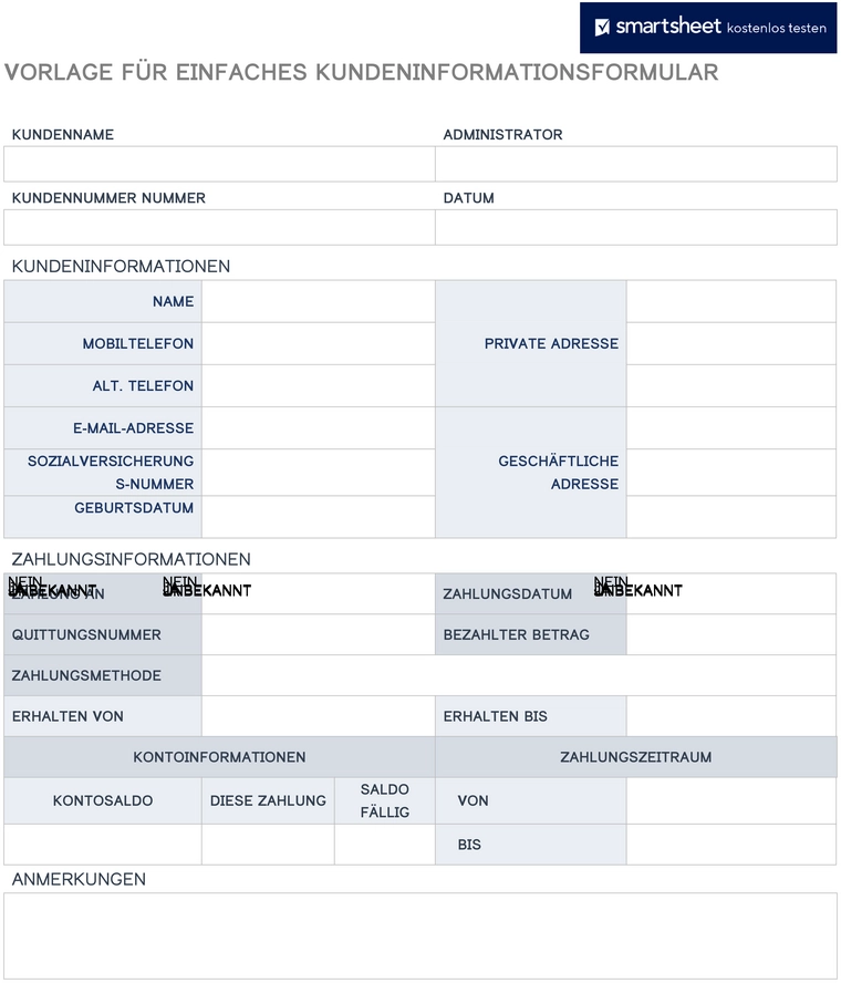 einfaches-kundeninformationsformular-vorlage