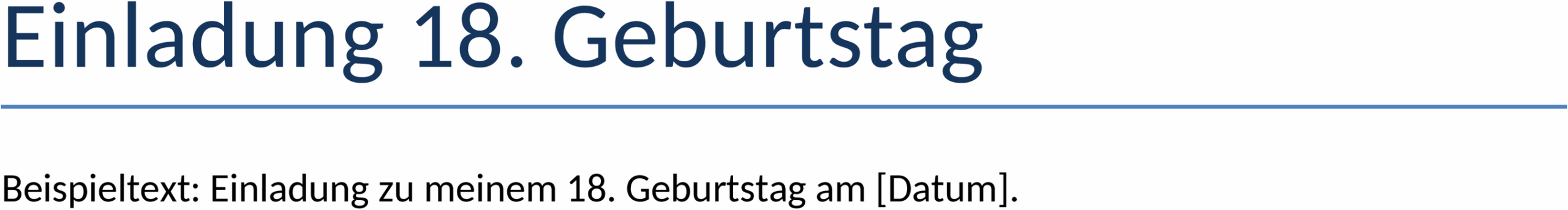 Einladung zum 18. Geburtstag als Word-Vorlage