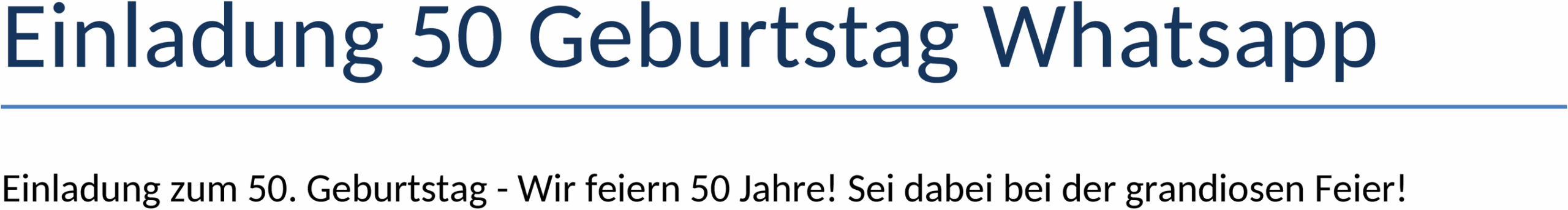 Word-Vorlage Einladung zum 50. Geburtstag über WhatsApp