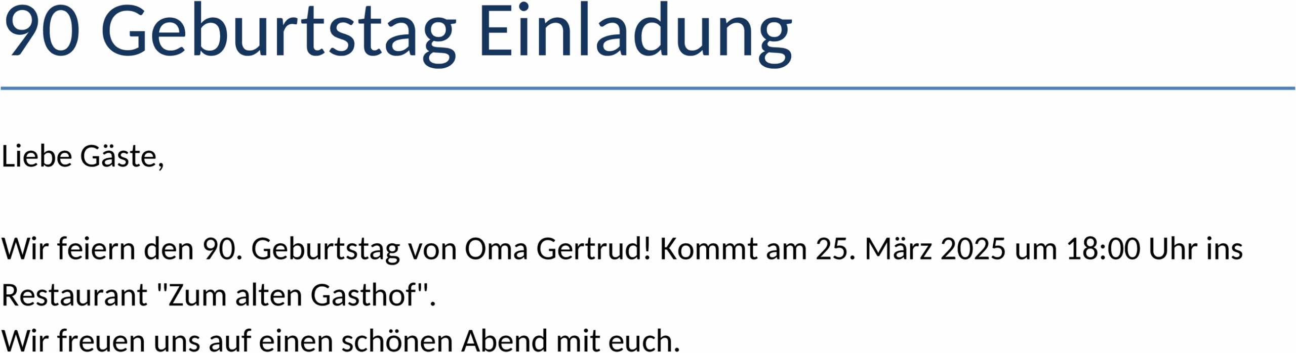Word Vorlage Einladung 90 Geburtstag