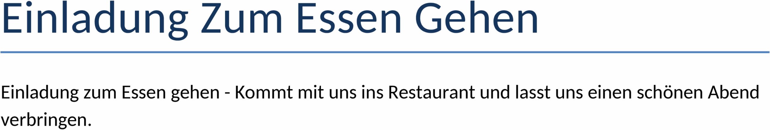 Einladung zum Essen gehen Word-Dokument