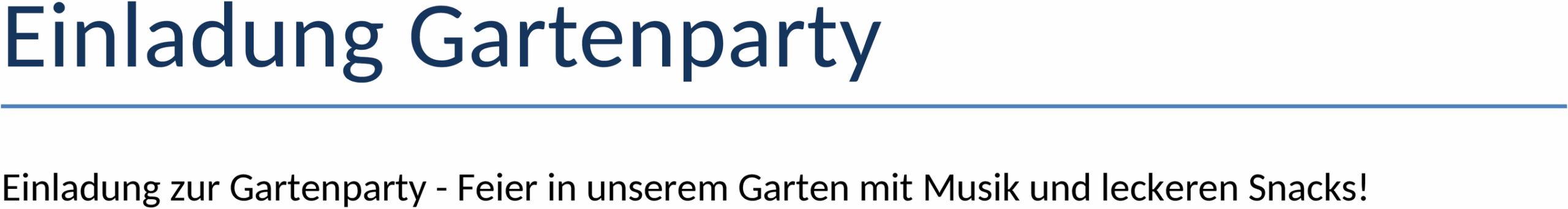 Einladung zur Gartenparty