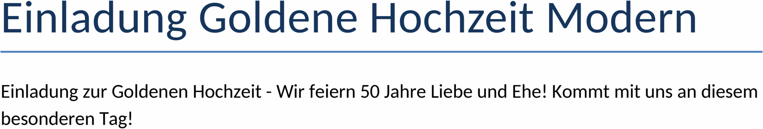 Word-Vorlage Einladung Goldene Hochzeit Modern