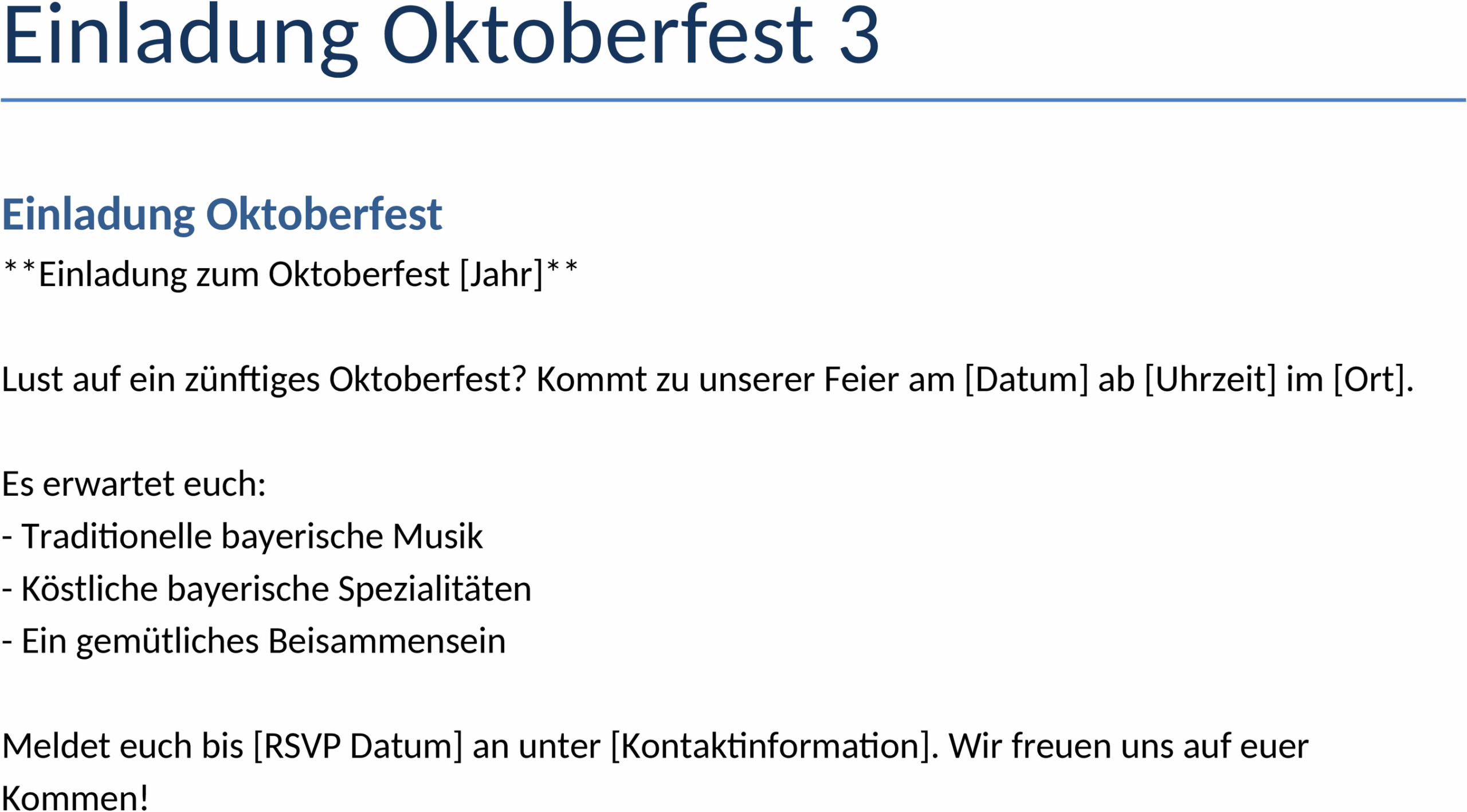 Word-Vorlage Einladung Oktoberfest