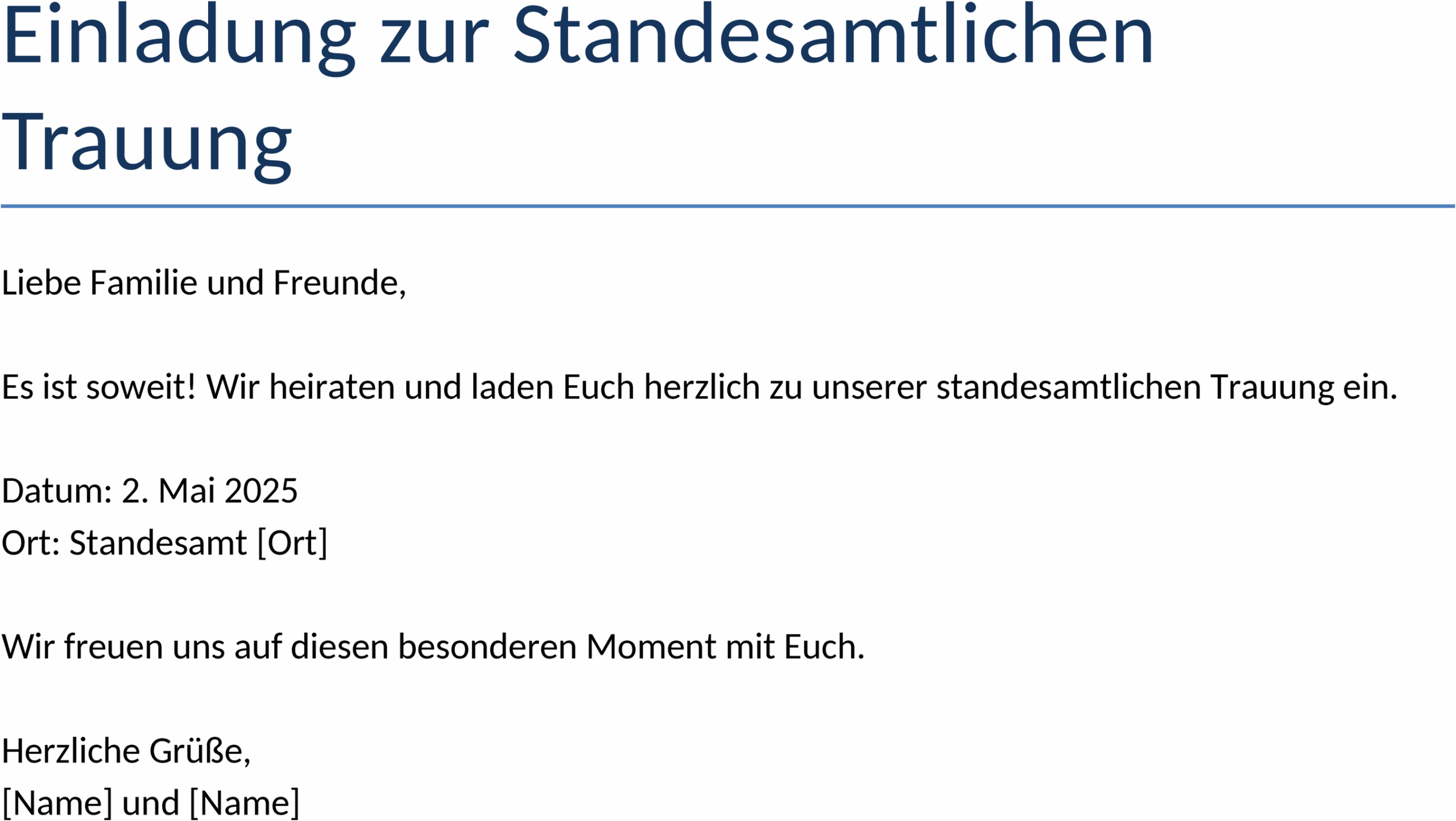 Einladung Standesamt Word-Datei