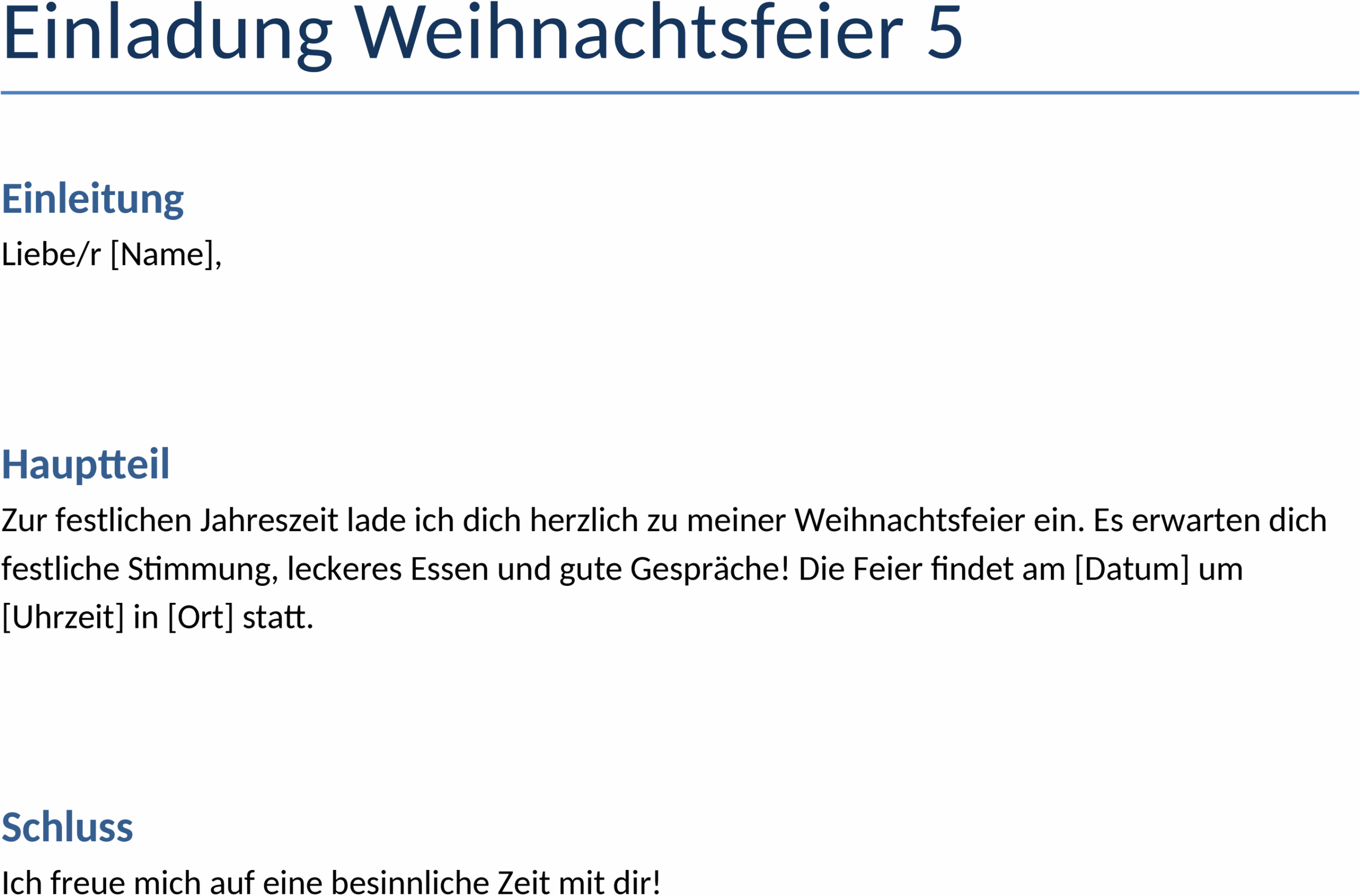 Einladung zur Weihnachtsfeier Word