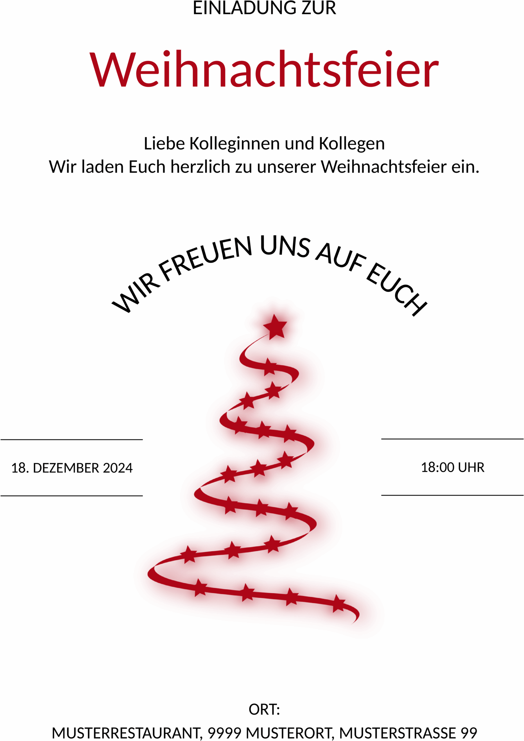 Einladungsvorlage Weihnachtsfeier Word