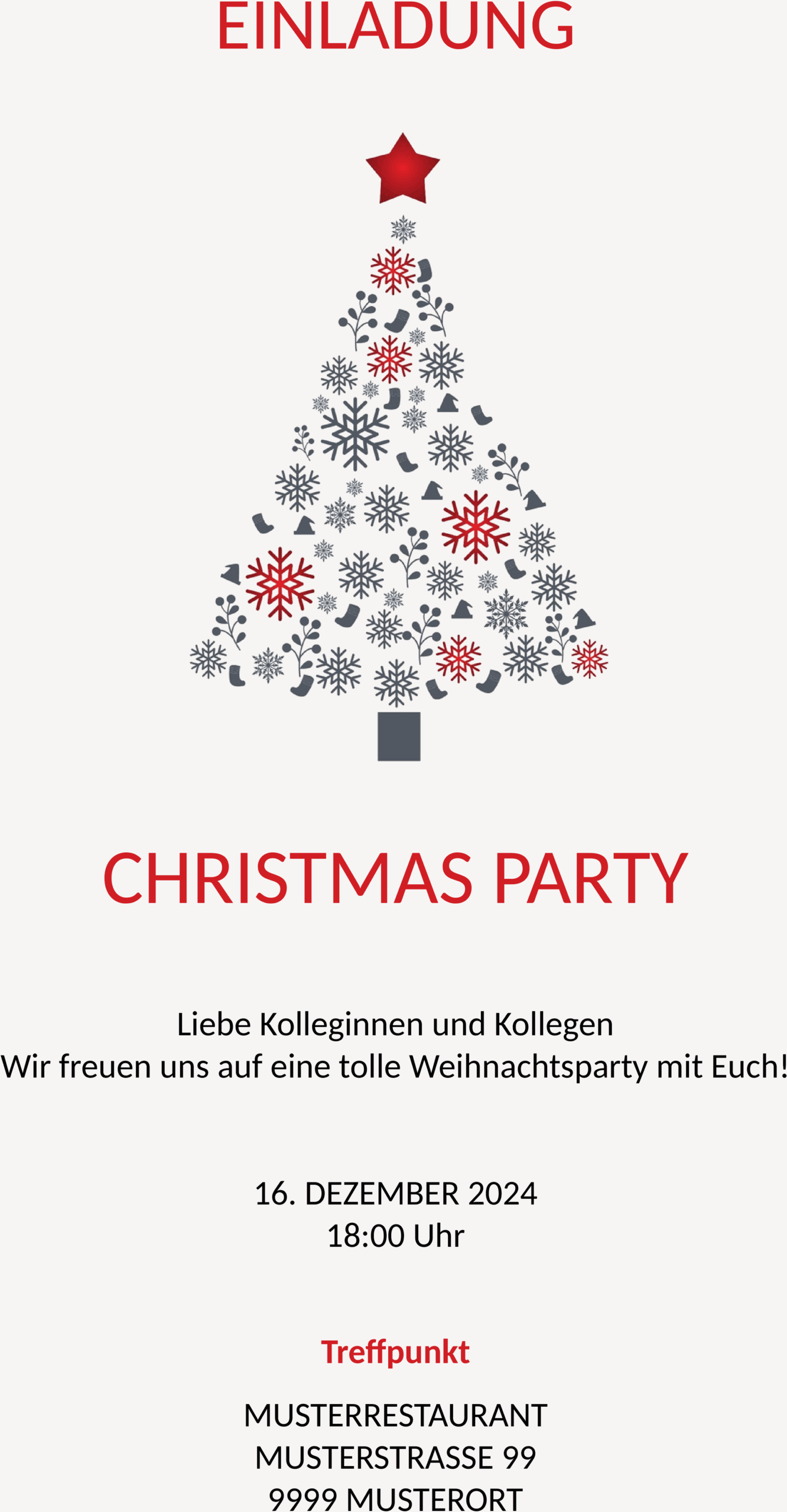 Word Vorlage Einladung Weihnachtsparty