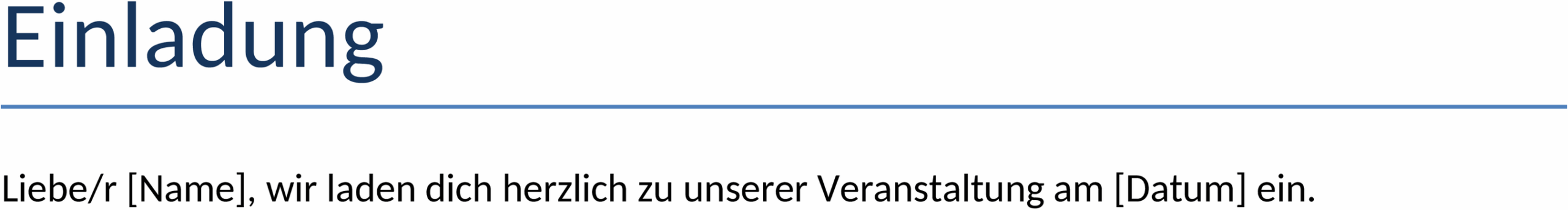 Einladung Word-Vorlage