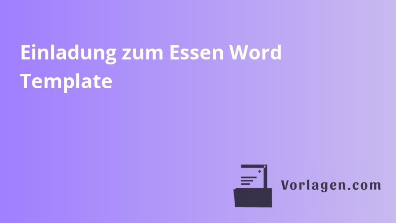 Einladung zum Essen Word Template
