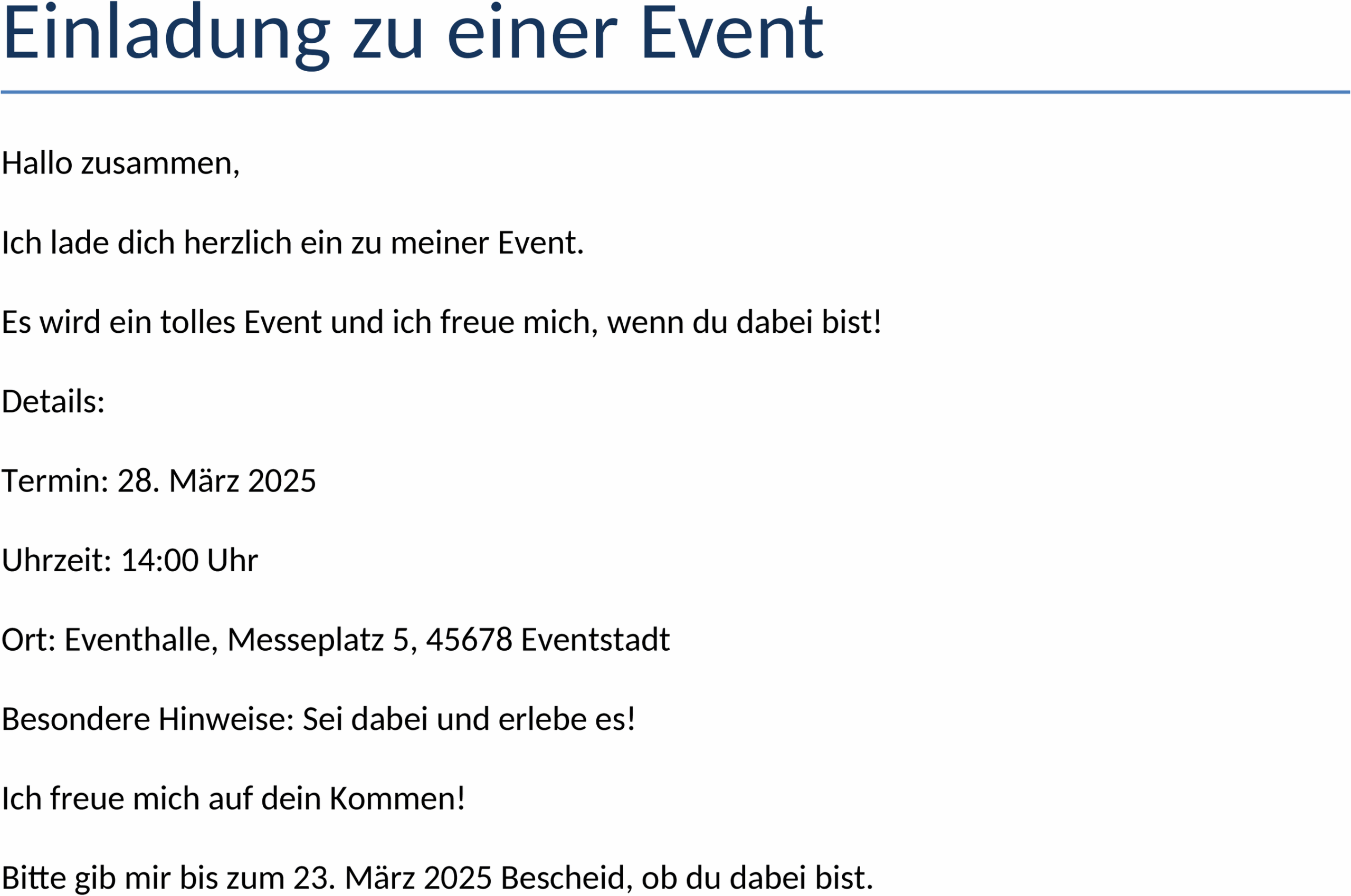 Einladungsschreiben in Word-Format