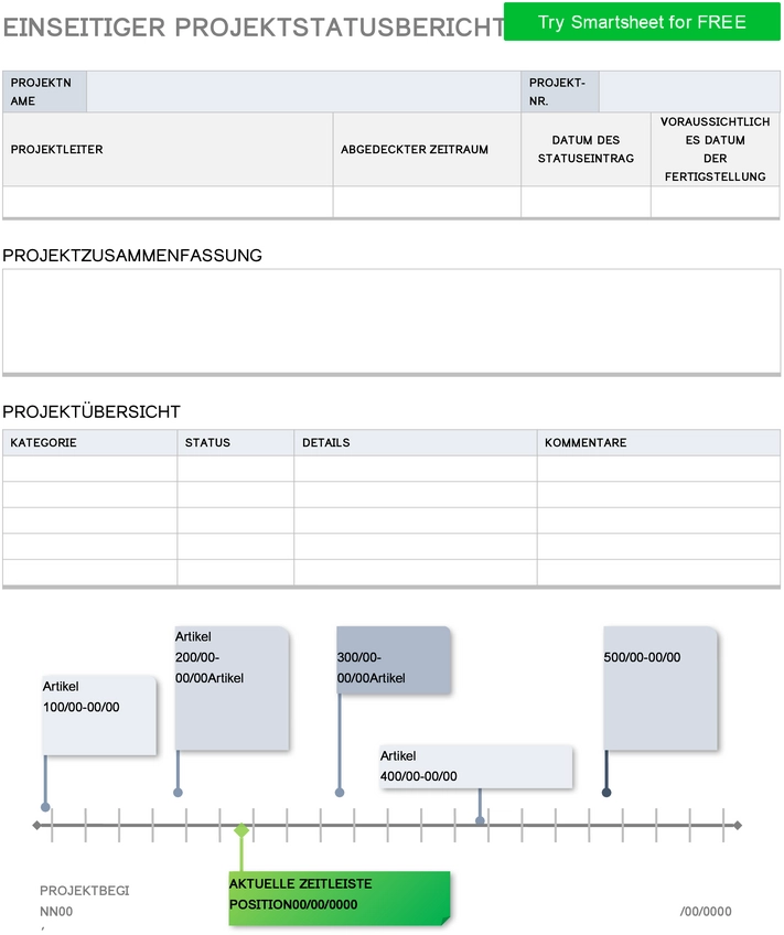 einseitiger-projektstatusbericht-vorlage