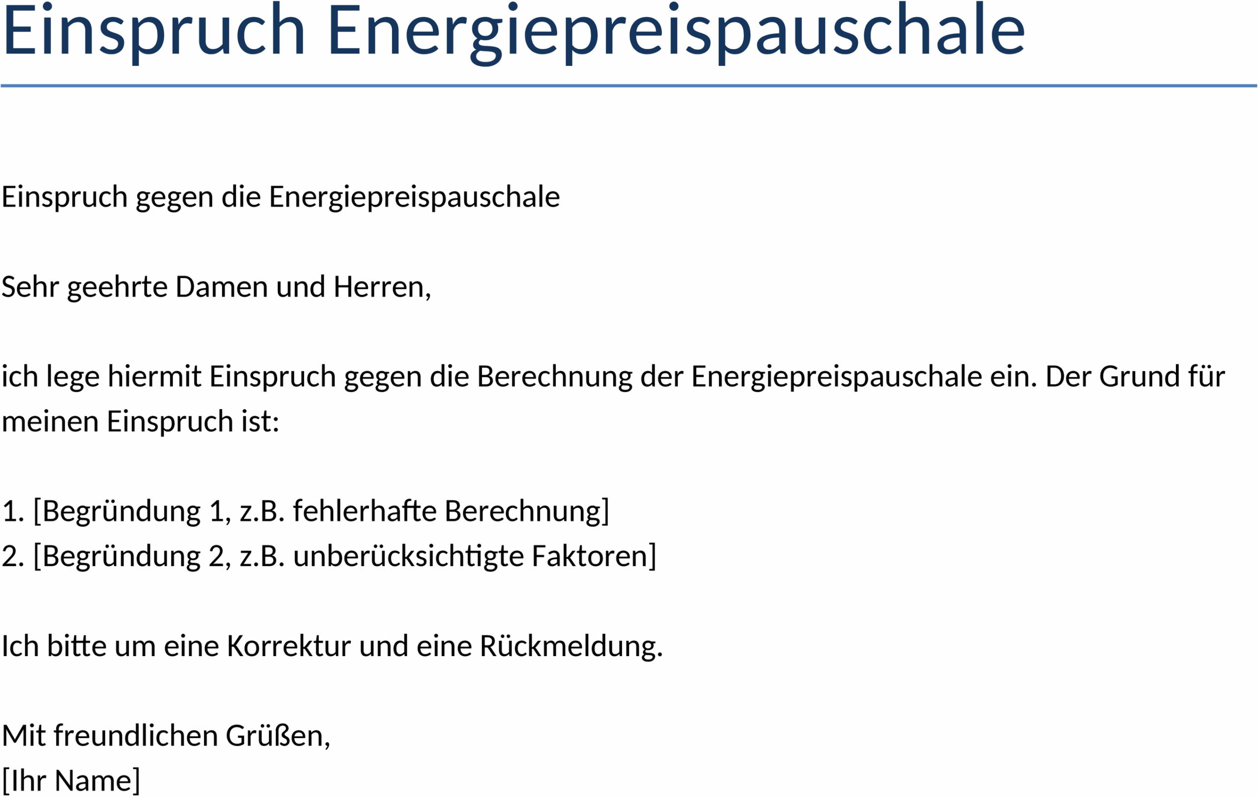 Einspruch Energiepreispauschale Word-Vorlage