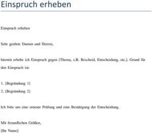 einspruch-erheben-einreichen-bewilligung-antrag-dokument
