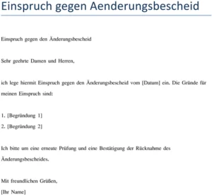 einspruch-gegen-aenderungsbescheid-vorlage