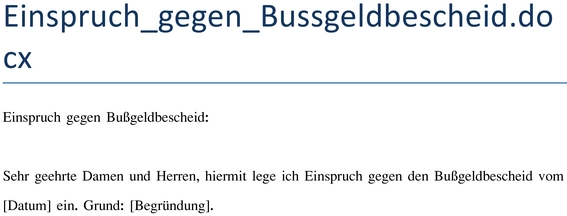 einspruch-gegen-bussgeldbescheid-vorlage