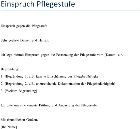 einspruch-gegen-die-pflegestufe-vorlage