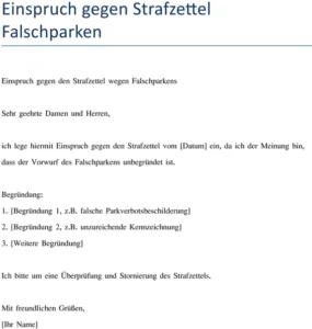 einspruch-gegen-strafzettel-falschparken-vorlage