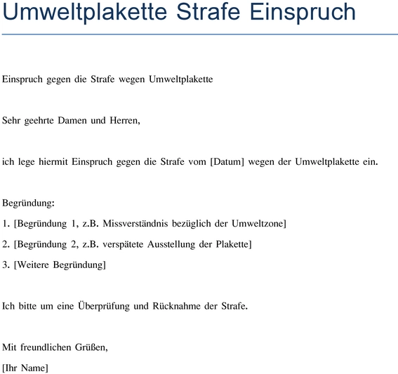 einspruch-gegen-umweltplakette-strafe-vorlage