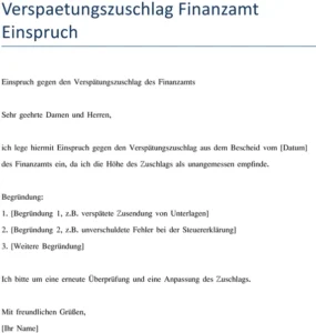 einspruch-gegen-verspaetungszuschlag-finanzamt