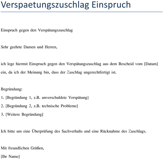 einspruch-gegen-verspaetungszuschlag-vorlage