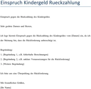 einspruch-kindergeld-rueckzahlung-vorlage