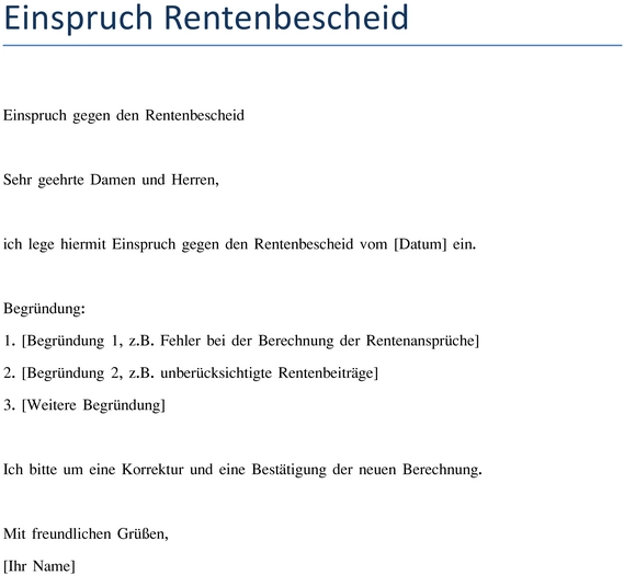 einspruch-rentenbescheid-vorlage-fuer-antraege