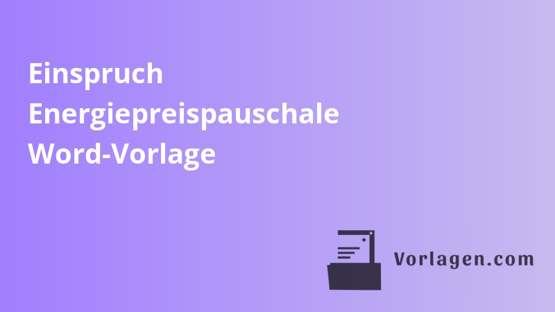 Einspruch Energiepreispauschale Word-Vorlage