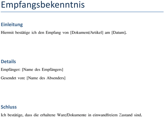 empfangsbekenntnis-vorlage-zur-bestaetigung-von-waren-und-dokumenten