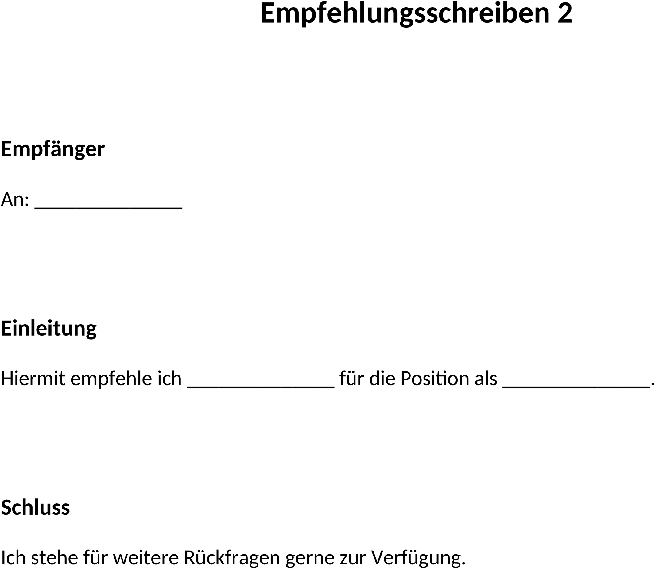 Word-Dokument Empfehlungsschreiben