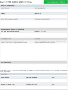 employee-beschwerdeformular-vorlage