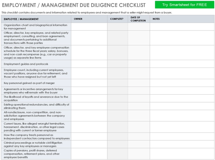 employment-management-due-diligence-checklist