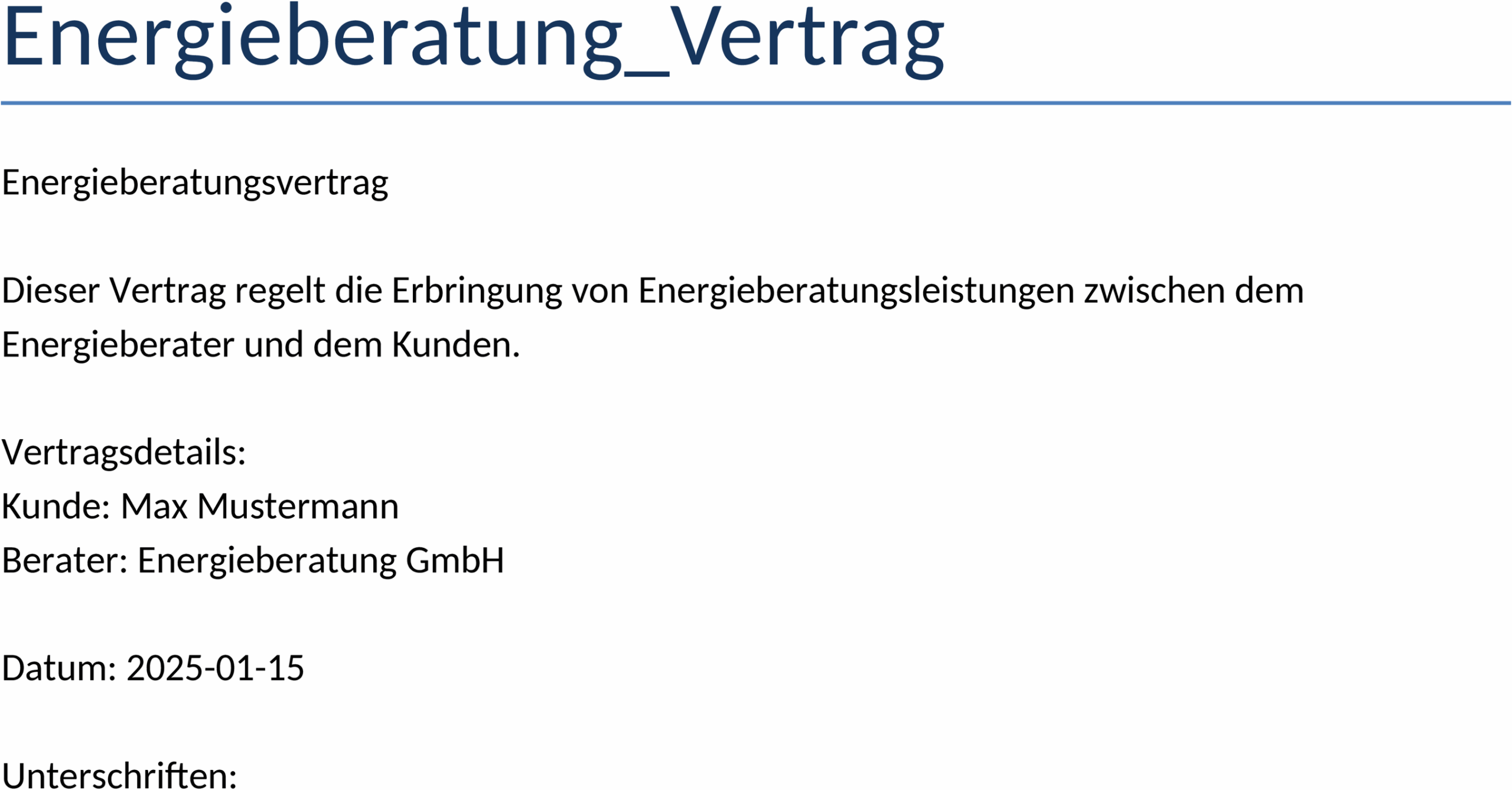 Energieberatungsvertrag im Word-Format