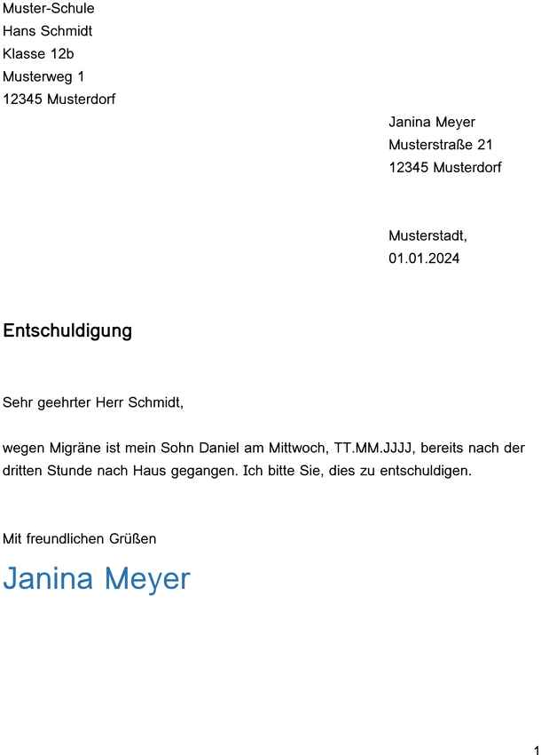 entschuldigung-an-schule-bei-migraene