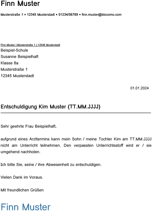entschuldigung-arzttermin-vorlage