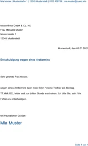 entschuldigung-arzttermin-vorlage
