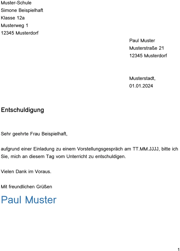 entschuldigung-bei-vorstellungsgespraech-muster