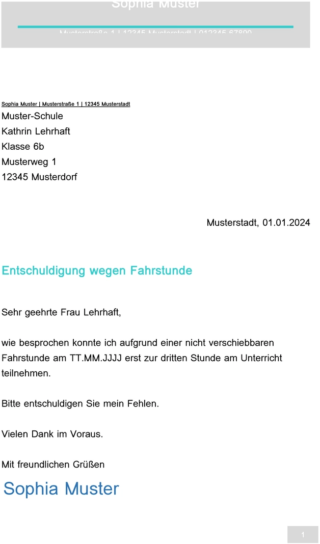 entschuldigung-fahrstunde-schule-vorlage