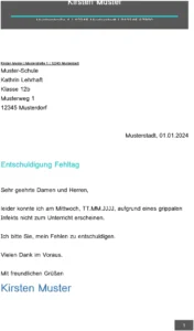 entschuldigung-fehltag-vorlage-brief